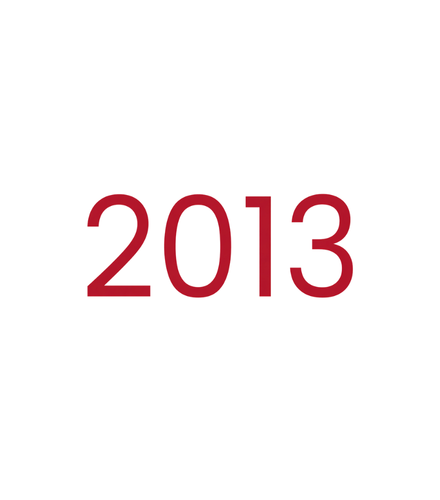 Texte “2013” affiché en rouge sur un fond neutre